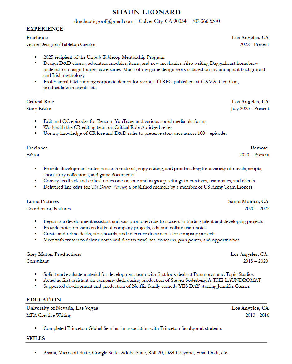 Resume